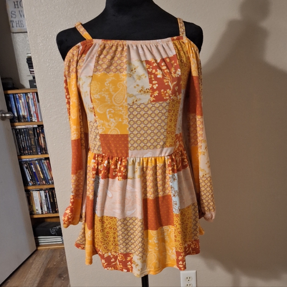 Medium Cato Patchwork Off-Shoulder Dress